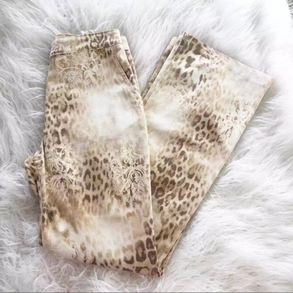 ST.John Vtg 90s Y2K Leopard Print High-waist Straight Leg Pants size 2 - Picture 2 of 9